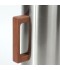 Modern design silver thermos flask with wooden handle and finish - 0.6 liter capacity