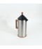 Modern design silver thermos flask with wooden handle and finish - 0.6 liter capacity