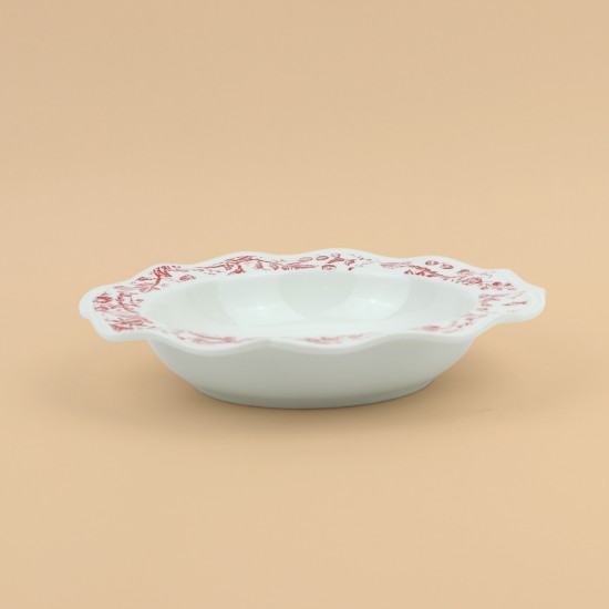 Classic Design Floral Porcelain Deep Plate - 8"