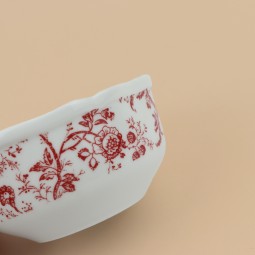 وعاء تقديم بورسلان مزخرف بالزهور – تصميم أنيق - 4.5 أنش وعاء تقديم بورسلان مزخرف بالزهور – تصميم أنيق - 4.5 أنش