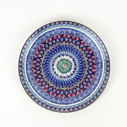 Colorful Geometric Pattern Ceramic Dish - 10.5"