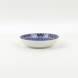 Ceramic Deep Bowl with Colorful Geometric Patterns - 5.5 Inch