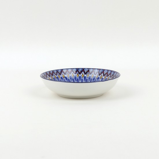 Ceramic Deep Bowl with Colorful Geometric Patterns - 5.5 Inch Ceramic Deep Bowl with Colorful Geometric Patterns - 5.5 Inch