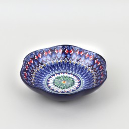 Ceramic deep plate with colorful geometric patterns - 7 inches Ceramic deep plate with colorful geometric patterns - 7 inches