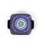 Deep Square Ceramic Bowl with Colorful Geometric Pattern - 7.5"