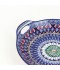 Ceramic deep plate with colorful geometric patterns - 9 inches