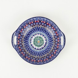 Ceramic deep plate with colorful geometric patterns - 9 inches Ceramic deep plate with colorful geometric patterns - 9 inches