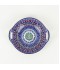 Ceramic deep plate with colorful geometric patterns - 9 inches