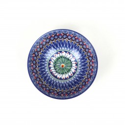 Ceramic Deep Bowl with Colorful Geometric Patterns -6.25 Inch