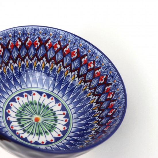 Ceramic Deep Bowl with Colorful Geometric Patterns -6.25 Inch