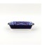 Deep rectangular ceramic bowl decorated with colorful geometric patterns - 9 inches