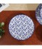 Round plate decorated with blue roses - 22 cm