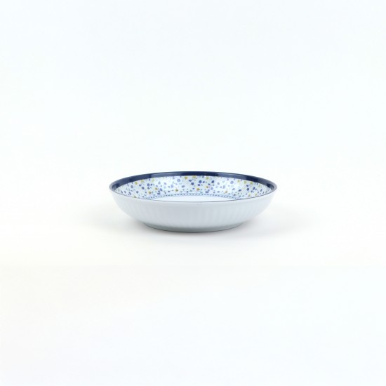 Premium Melamine Bowl with Blue Embossing - 18 x 4 cm