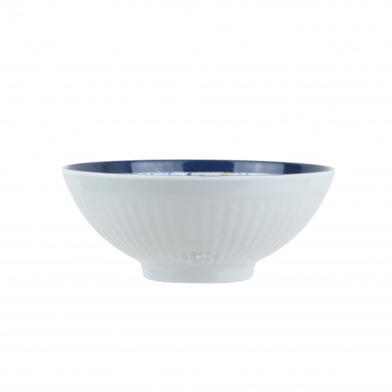 Premium Melamine Bowl with Blue Embossing - 20 x 8 cm
