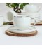 Porcelain Coffee Cup Set - White with Gold Line - 6 Pieces with Serving Plate Porcelain Coffee Cup Set - White with Gold Line - 6 Pieces with Serving Plate