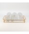 19-piece glass coffee and tea set with gold holder - 2SS1-T02-057 19-piece glass coffee and tea set with gold holder - 2SS1-T02-057