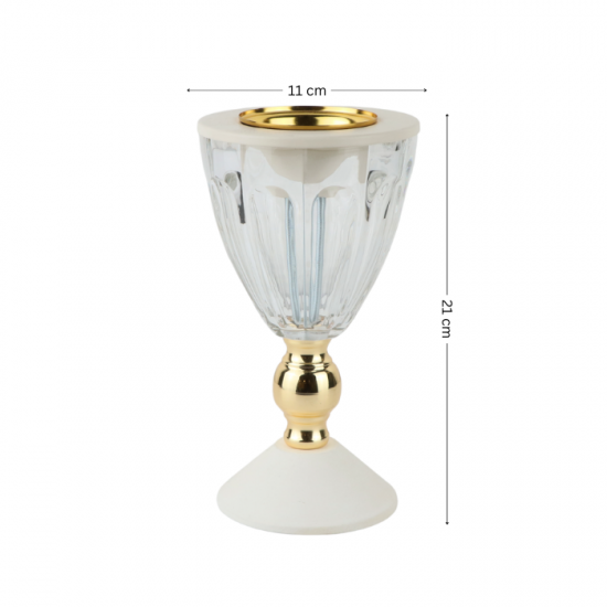 Attractive design glass and light beige incense burner, 21 cm - 2SS10-095 Attractive design glass and light beige incense burner, 21 cm - 2SS10-095