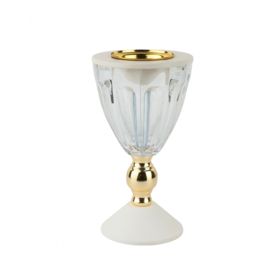 Attractive design glass and light beige incense burner, 21 cm - 2SS10-095 Attractive design glass and light beige incense burner, 21 cm - 2SS10-095
