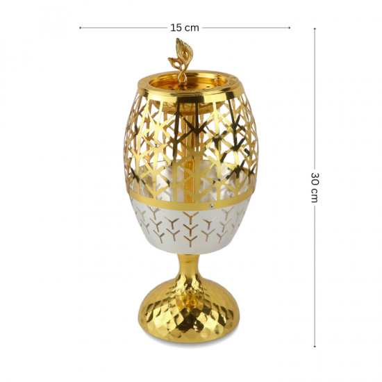 مبخرة استيل ذهبي و فضي بارتفاع 30 سم - 2SS10-104 مبخرة استيل ذهبي و فضي بارتفاع 30 سم - 2SS10-104