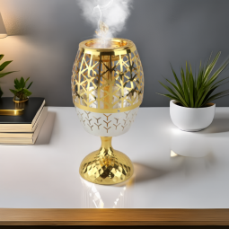 مبخرة استيل ذهبي و فضي  بارتفاع 30 سم - 2SS10-104