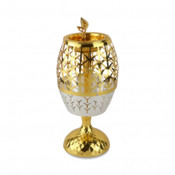 مبخرة استيل ذهبي و فضي  بارتفاع 30 سم - 2SS10-104