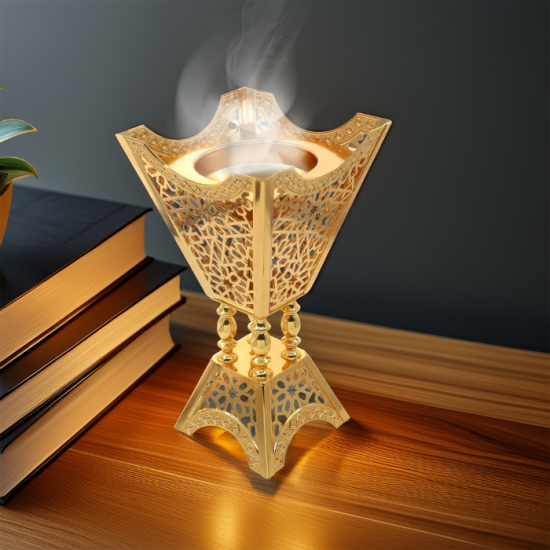 مبخرة معدن ذهبي بتصميم مميز و انيق - 2SS6-600 مبخرة معدن ذهبي بتصميم مميز و انيق - 2SS6-600