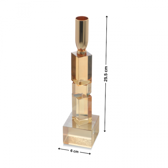 Honey and gold crystal candlestick - 2SS9-950 Honey and gold crystal candlestick - 2SS9-950