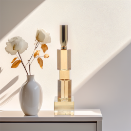 Honey and gold crystal candlestick - 2SS9-950