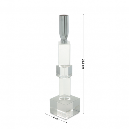 Clear and Silver Crystal Candlestick - 2SS9-951
