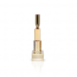 Honey and gold crystal candlestick - 2SS9-952