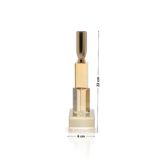 Honey and gold crystal candlestick - 2SS9-952 Honey and gold crystal candlestick - 2SS9-952