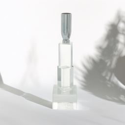 Clear and Silver Crystal Candlestick - 2SS9-953