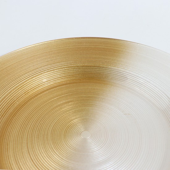 Luxury Glass Serving Platter - Gold and White - 10.5"