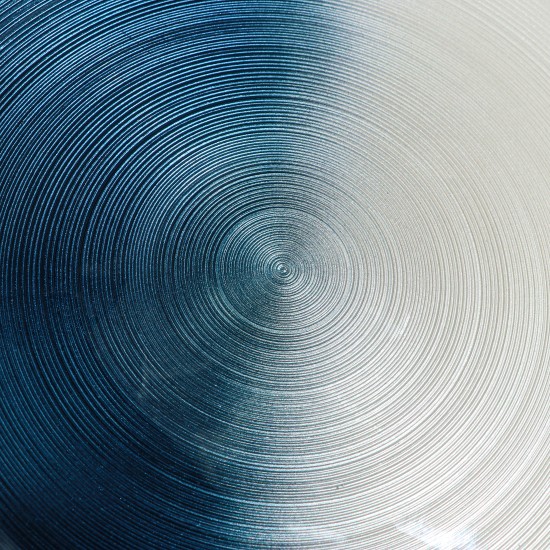 Luxury Glass Serving Platter - Blue and White - 13"