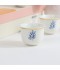Blue Rose Decorated Porcelain Coffee Cup Set - 12 Pieces