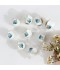 Green Rose Decorated Porcelain Coffee Cup Set - 12 Pieces