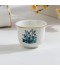 Green Rose Decorated Porcelain Coffee Cup Set - 12 Pieces