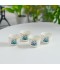 Green Rose Decorated Porcelain Coffee Cup Set - 12 Pieces