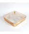 Square acrylic serving tray with lid and gold handle - 4 compartments