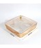 Square acrylic serving tray with lid and gold handle - 4 compartments