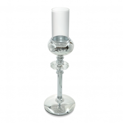 Elegant and modern crystal candlestick - silver - 2UU10-102-2