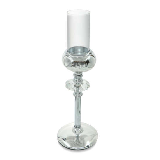 Elegant and modern crystal candlestick - silver - 2UU10-102-2 Elegant and modern crystal candlestick - silver - 2UU10-102-2