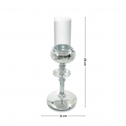 Elegant and modern crystal candlestick - silver - 2UU10-102-3