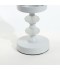 Glass candlestick on an elegant metal base - white