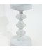 Glass candlestick on an elegant metal base - white
