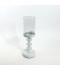 Glass candlestick on an elegant metal base - white