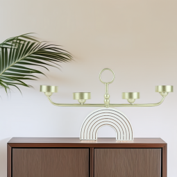 Modern white and gold candlestick - 2UU9-096