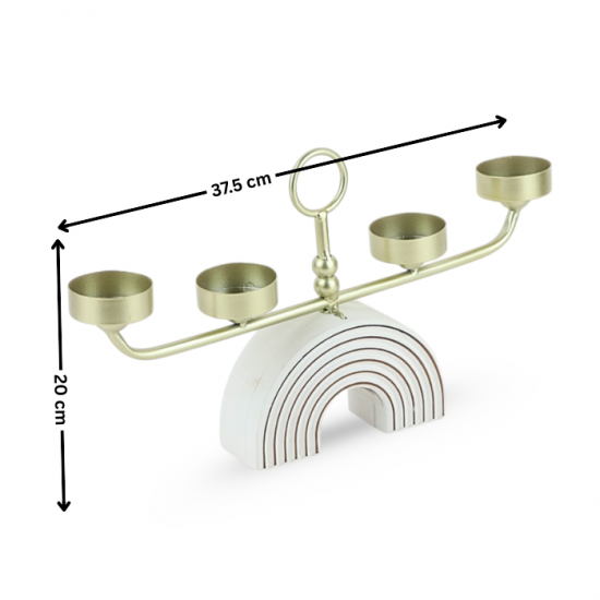 Modern white and gold candlestick - 2UU9-096 Modern white and gold candlestick - 2UU9-096