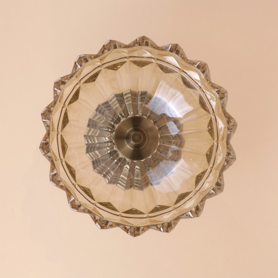 Luxury crystal serving dish with a gold base - 24*24*19.5cm - 2M1M200588