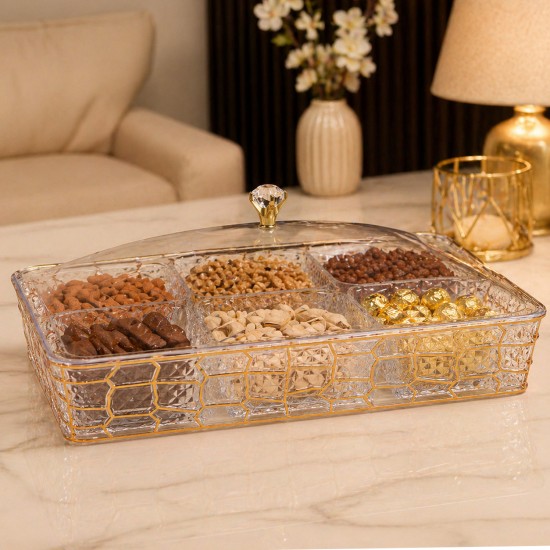صحن تقديم اكريليك مقسم -32*21*12سم-2M1F200113